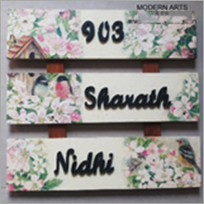Decoupage Name Plate Application: Home