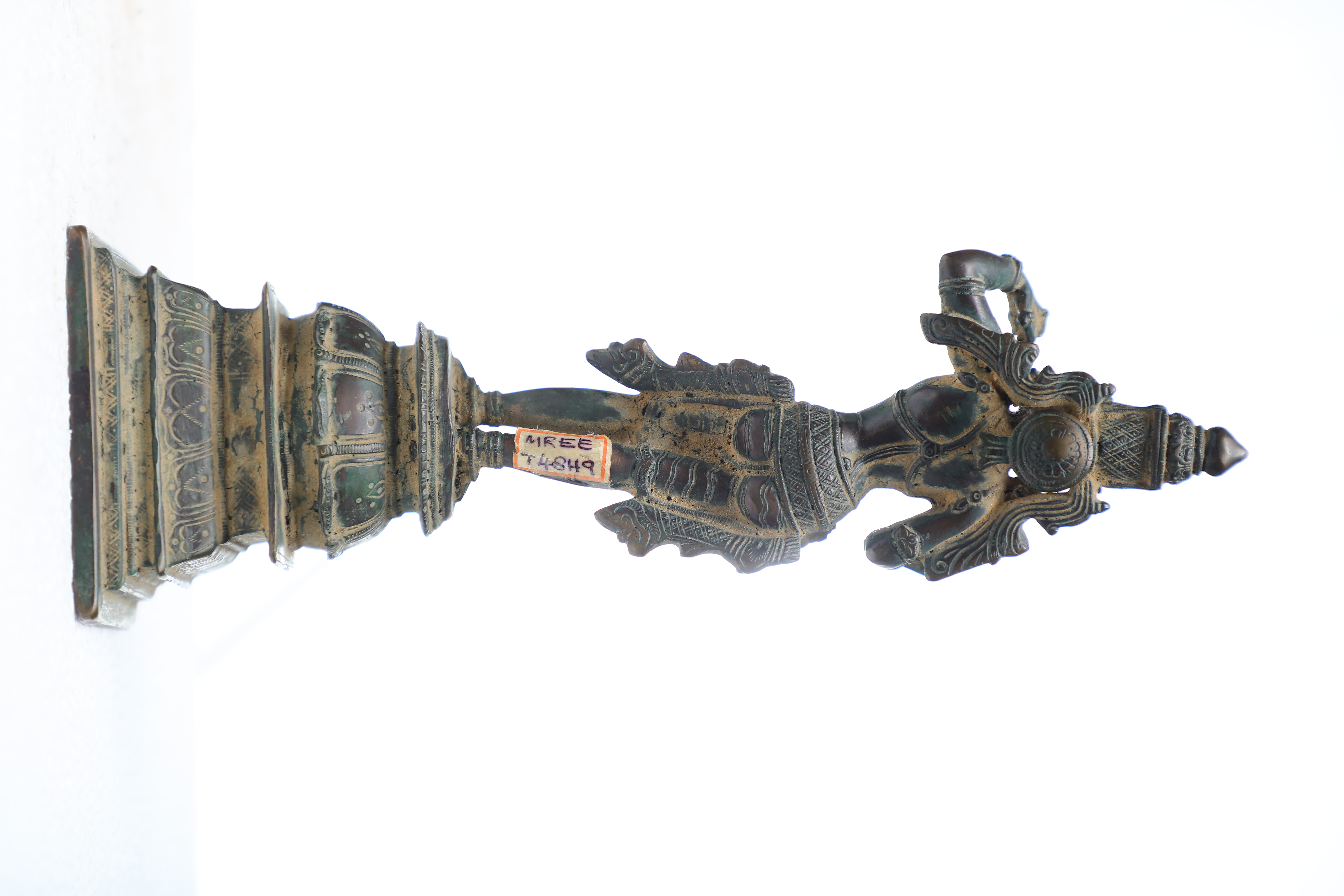 Bronze Vishnu - Bronze, 9x10x28 Cm, Dark Brown | Intricate Details, Removable Parts, Handcrafted Design