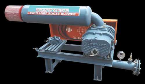 Air Cooled Roots Blower - Oil-Free, Medium Pressure, 40 mm Inlet/Outlet, 800-1600 RPM Speed Range, Dark Gray Color, 1-Year Warranty, Low Noise