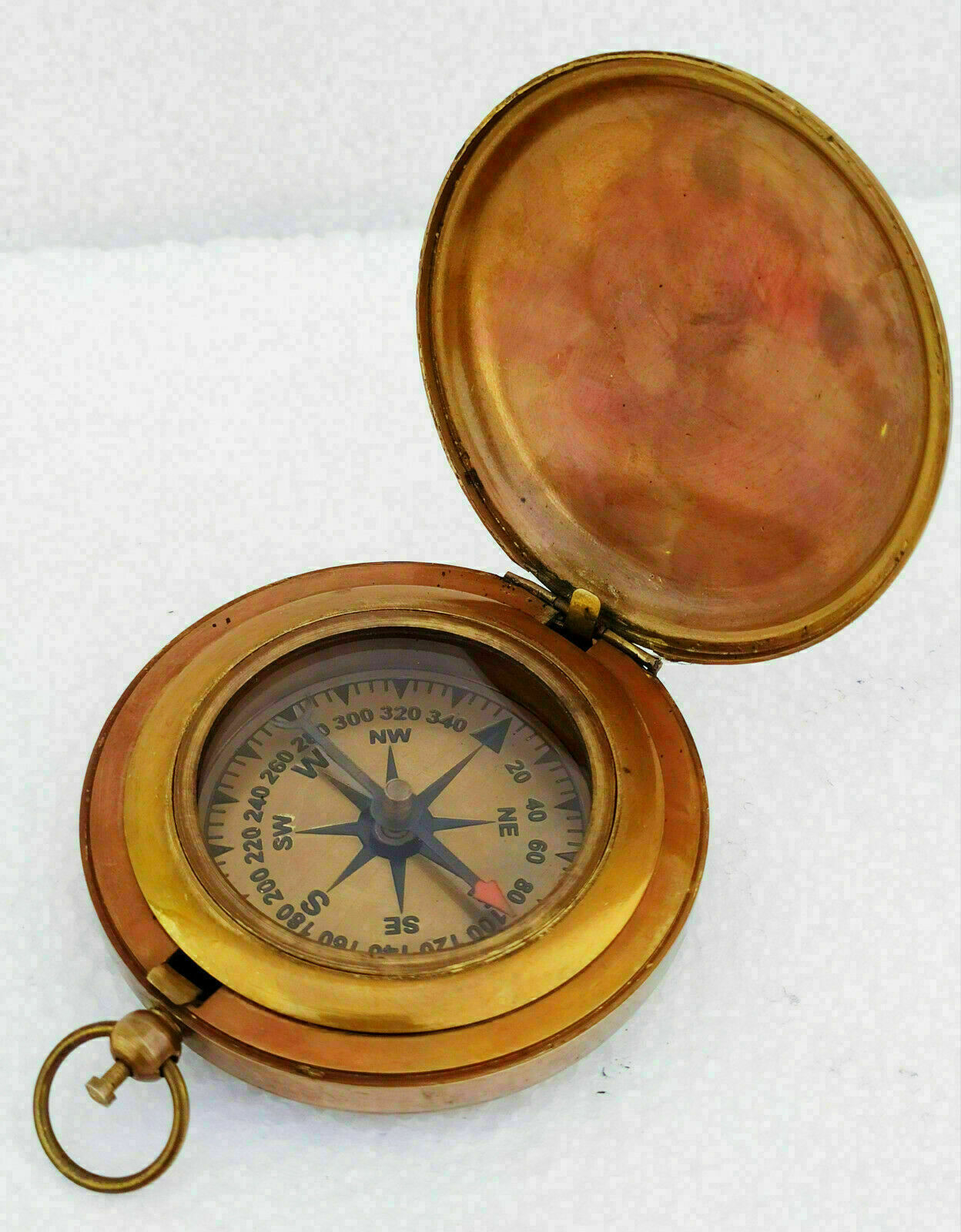 As Shown In Picture Compass Solid Brass Push Button Berlin Compass