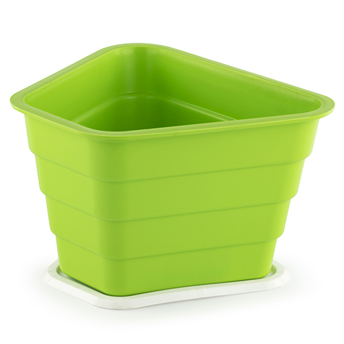 Octa Series Pot - Polypropylene With Uv, 13"x11"x8" Inch , Colors: Green, Grey, Sea Green, White, Yellow | Glossy Finish, Ideal For Gardening And Home Dã©cor
