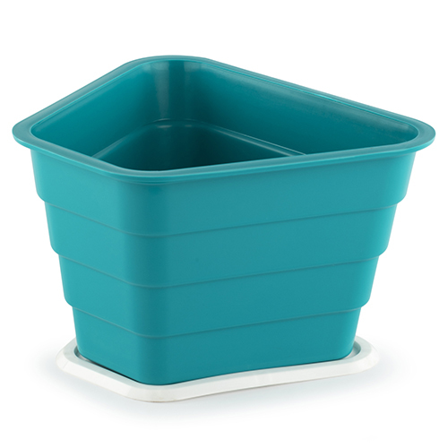 Octa Series Pot - Polypropylene With Uv, 13"x11"x8" Inch , Colors: Green, Grey, Sea Green, White, Yellow | Glossy Finish, Ideal For Gardening And Home Dã©cor