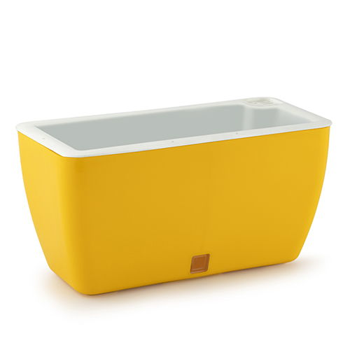 Recta Series Rectangle Pot - Polypropylene With Uv, 8x4x4 & 14x7x7 Inches, Glossy Finish, Self-watering, Available In Black, Green, Grey, Sea Green, White, Yellow