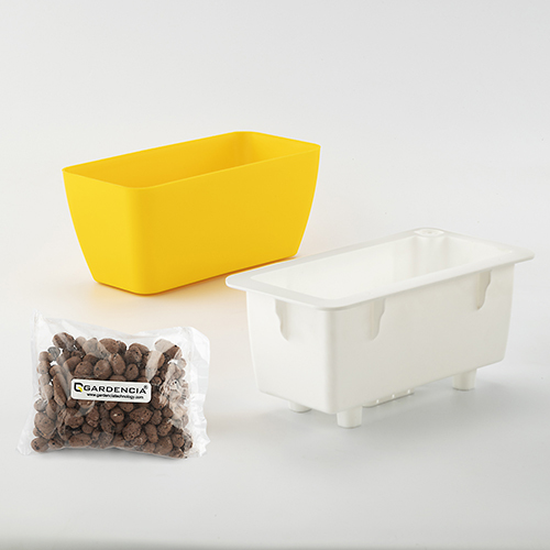 Recta Series Rectangle Pot - Polypropylene With Uv, 8x4x4 & 14x7x7 Inches, Glossy Finish, Self-watering, Available In Black, Green, Grey, Sea Green, White, Yellow