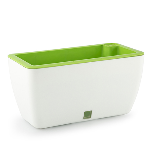 Recta Series Rectangle Pot - Polypropylene With Uv, 8x4x4 & 14x7x7 Inches, Glossy Finish, Self-watering, Available In Black, Green, Grey, Sea Green, White, Yellow