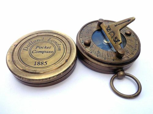 As Shown In Picture Compass Brass Sundial Compass Vintage Dollond London Nautical Antique Compasses