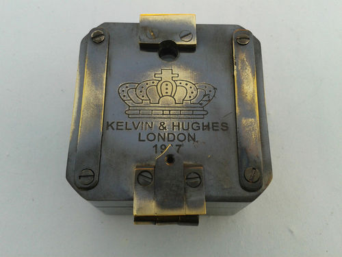 As Shown In Picture Solid Brass Kelvin & Hughes 1917 Brunton Black Antique