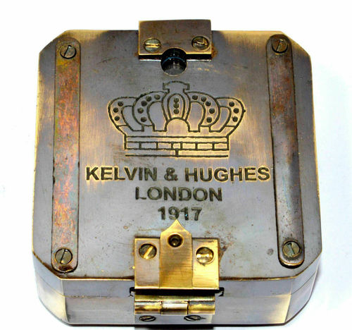 As Shown In Picture Solid Brass Kelvin & Hughes 1917 Brunton Compass ~ Antique Compass Vintage Gift