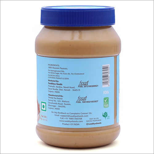 Creamy Unsweetened Peanut Butter - 100% Roasted Peanuts, 1 Kilogram | Non-gmo, Gluten-free, Vegan, High In Protein, No Added Sugar Or Salt