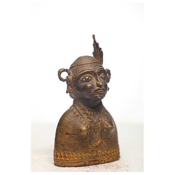 Traiable Figures - Handmade Bronze Tribal Statue 10x4x18 Cm, Antique Finish, Feng Shui Symbolism