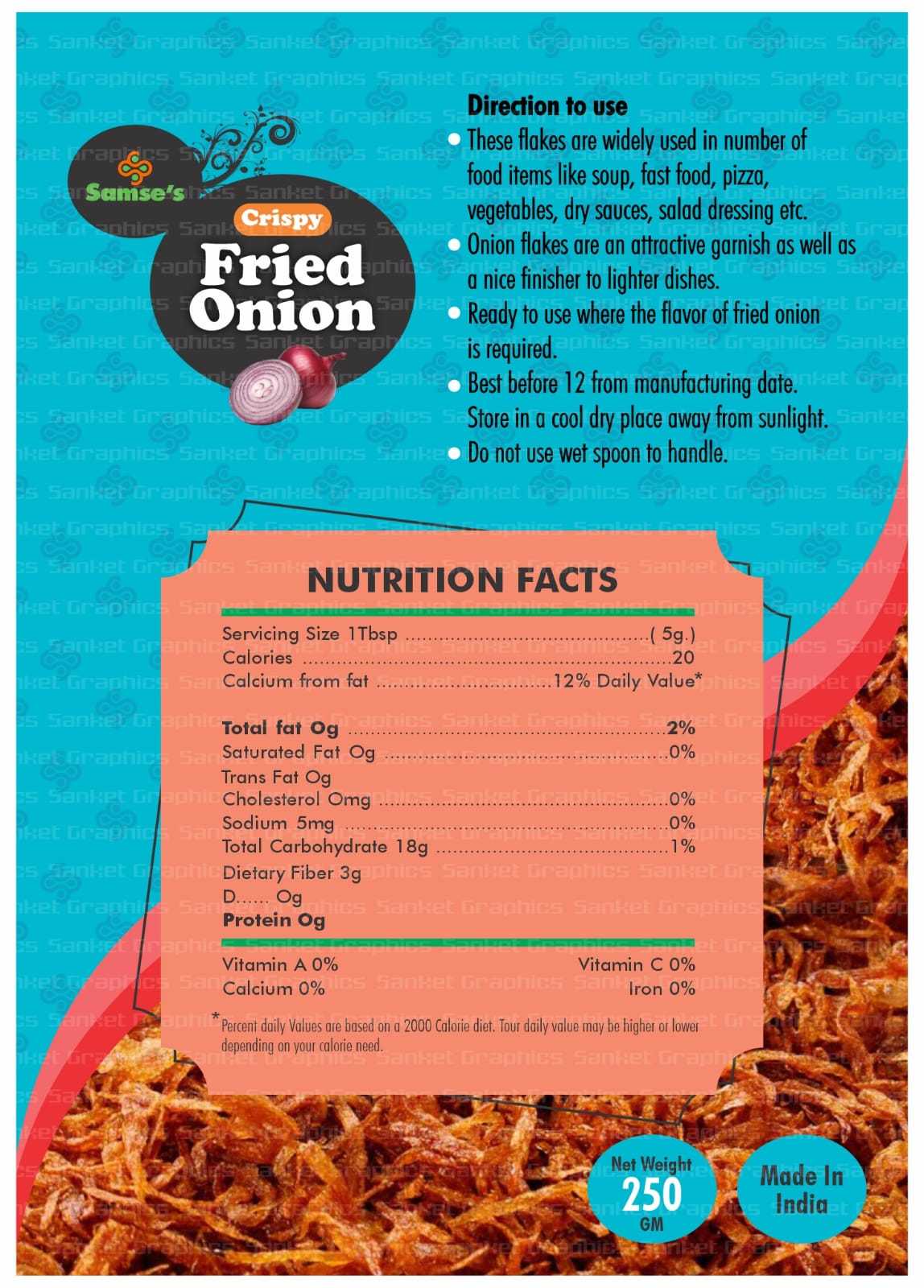 Fried Onion Preserving Compound: No Preservative