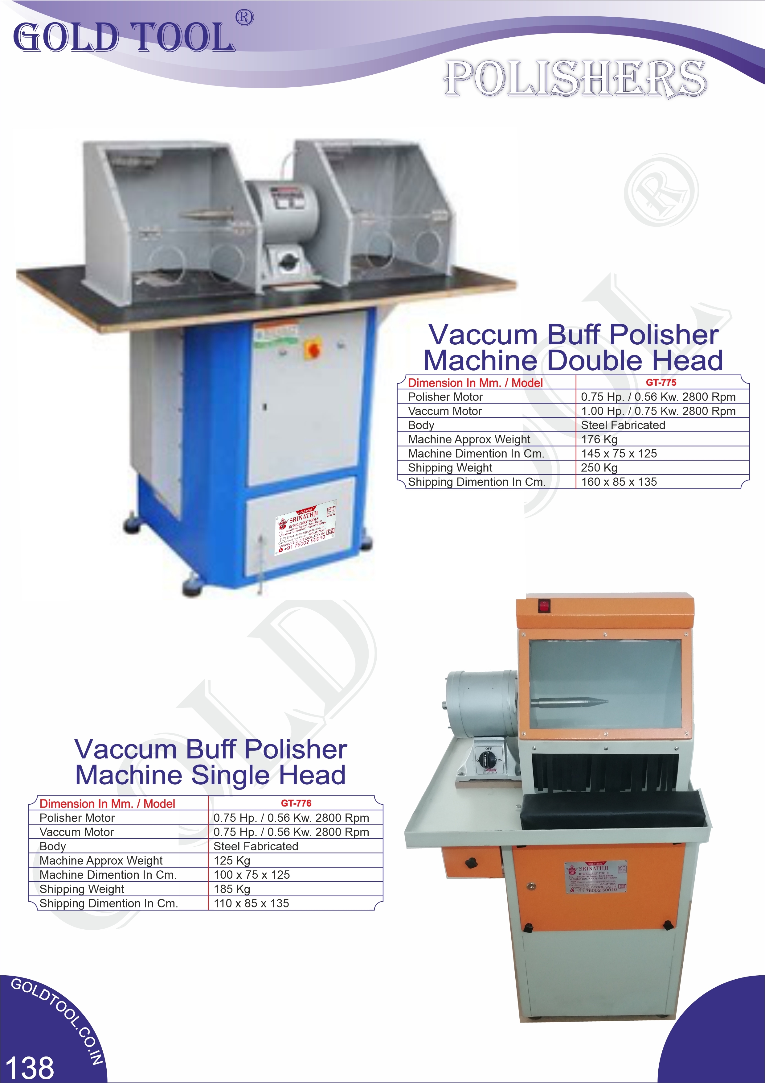 High Efficiency Gold Tool Vacuum Buff Polishing Machine