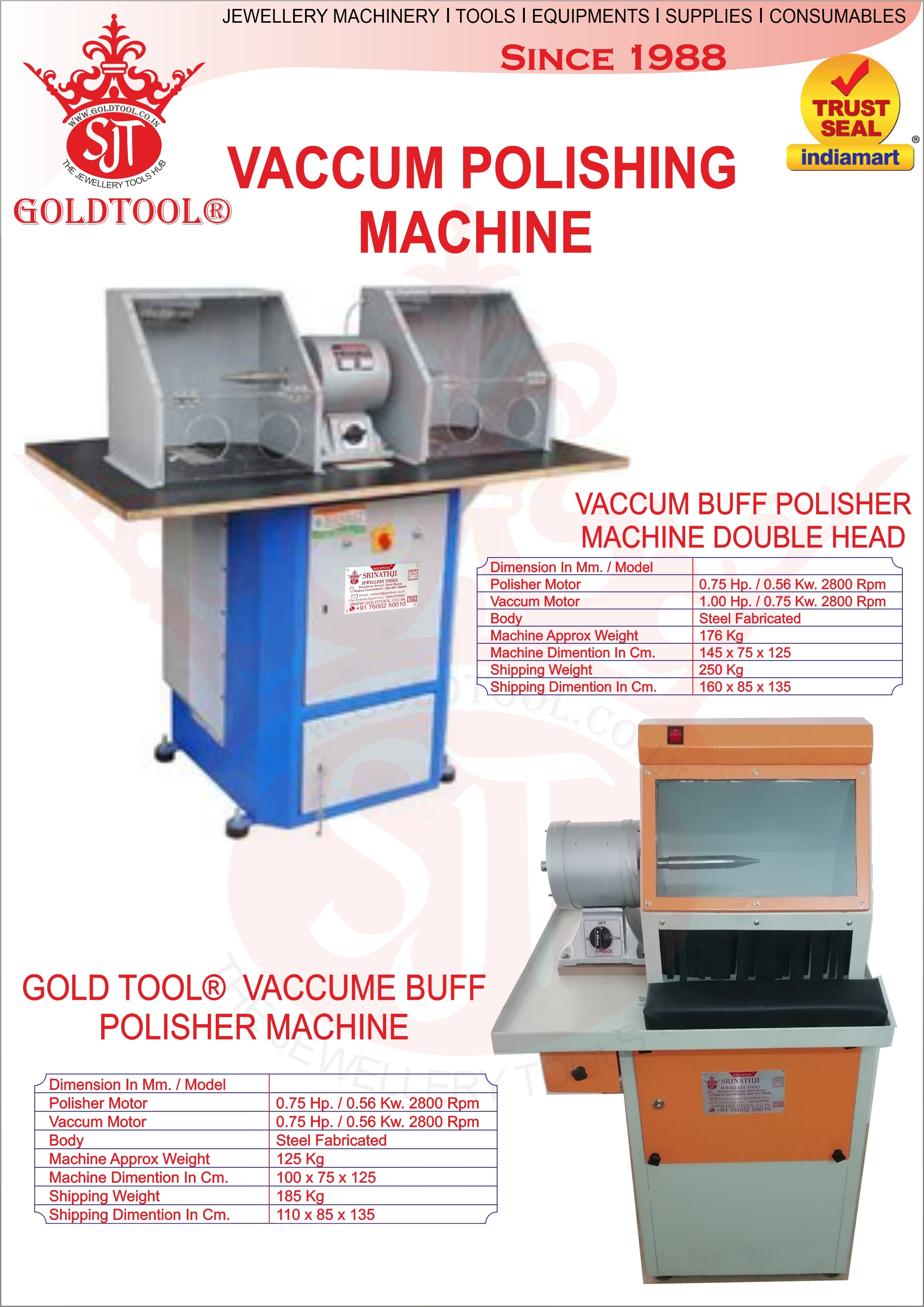 High Efficiency Gold Tool Vacuum Buff Polishing Machine