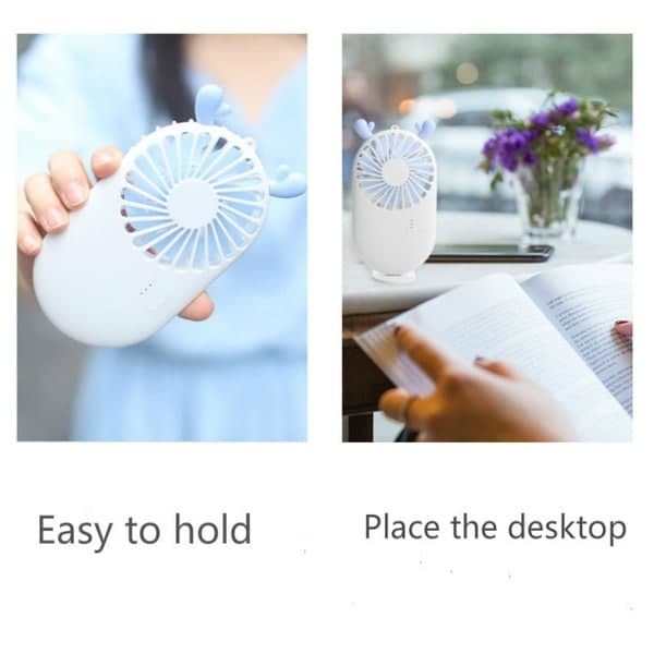 Pocket Fan Cartoon Usb Rechargeable Handheld Mini Fan