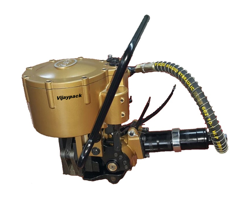 Pneumatic Steel Strapping Machine - Stainless Steel, 13 Mm & 19 Mm And 19 Mm & 25 Mm Strapping Sizes, Steel & Orange Color, Pneumatic Sealless Combination Tool For Steel Strapping 