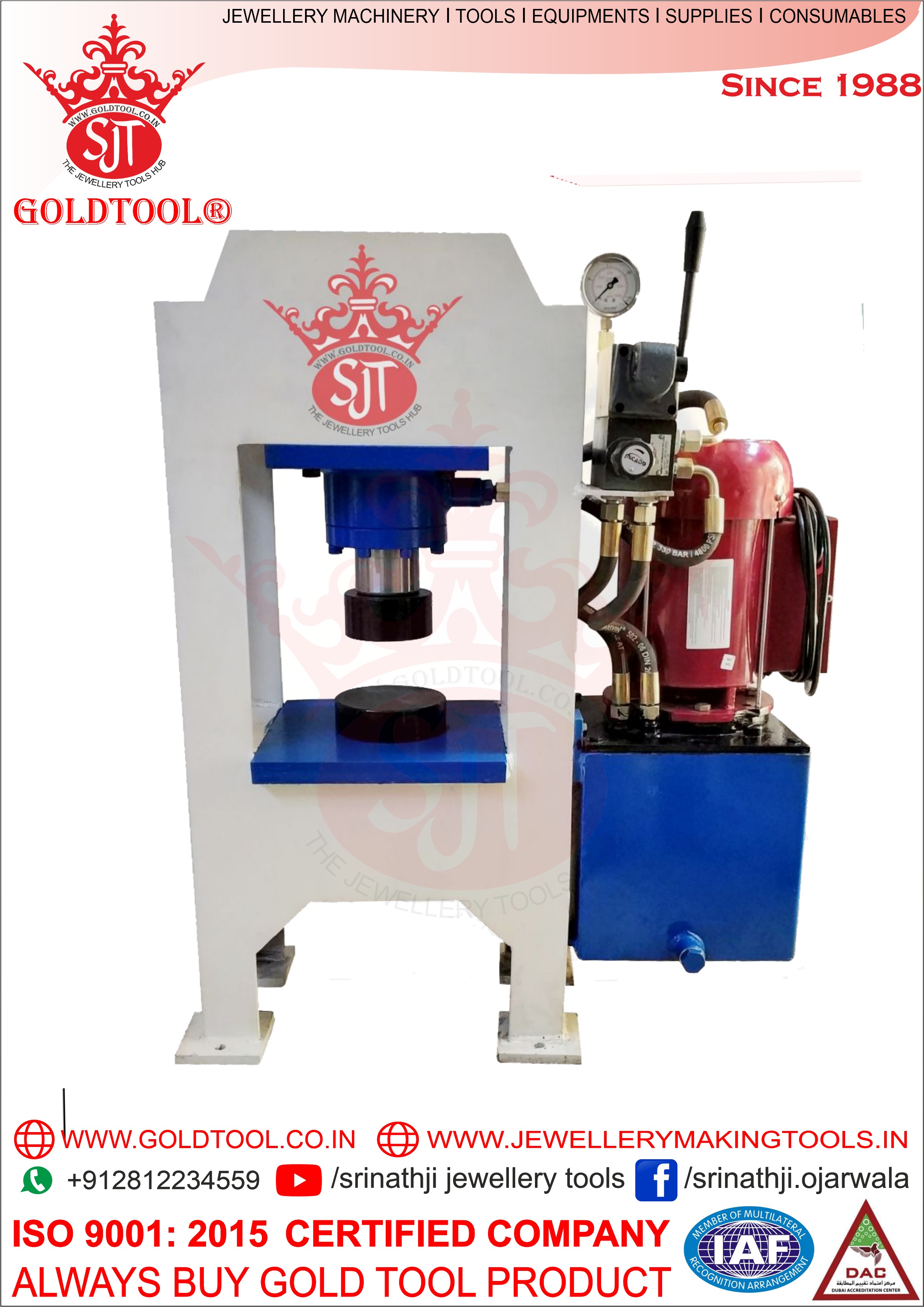 High Efficiency Hydraulic Coin Pressing Machine Gold Tool Hydraulic Press