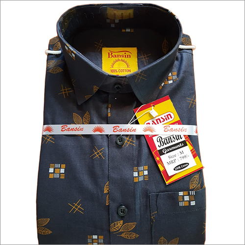 पुरुषों की शुद्ध कपास प्रिंटेड शर्ट