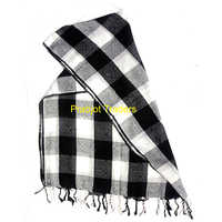 Black & White Check Stole - Cotton, 2.25 Meter Length | Self Woven