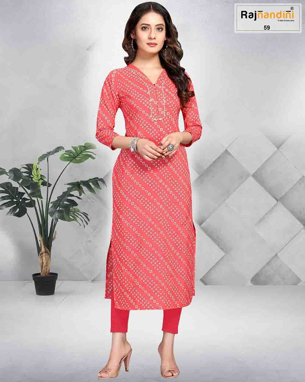 Rajnandini Cotton Jaipuri Printed Kurtis Catalogue - Pure Cotton, Size S-xxl, 3/4 Sleeve, Value Added Embroidery Work | Quick Dry, Washable, Ideal For Casual & Formal Wear