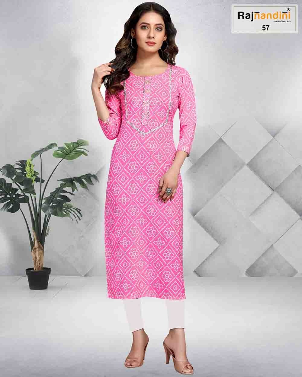 Rajnandini Cotton Jaipuri Printed Kurtis Catalogue - Pure Cotton, Size S-xxl, 3/4 Sleeve, Value Added Embroidery Work | Quick Dry, Washable, Ideal For Casual & Formal Wear