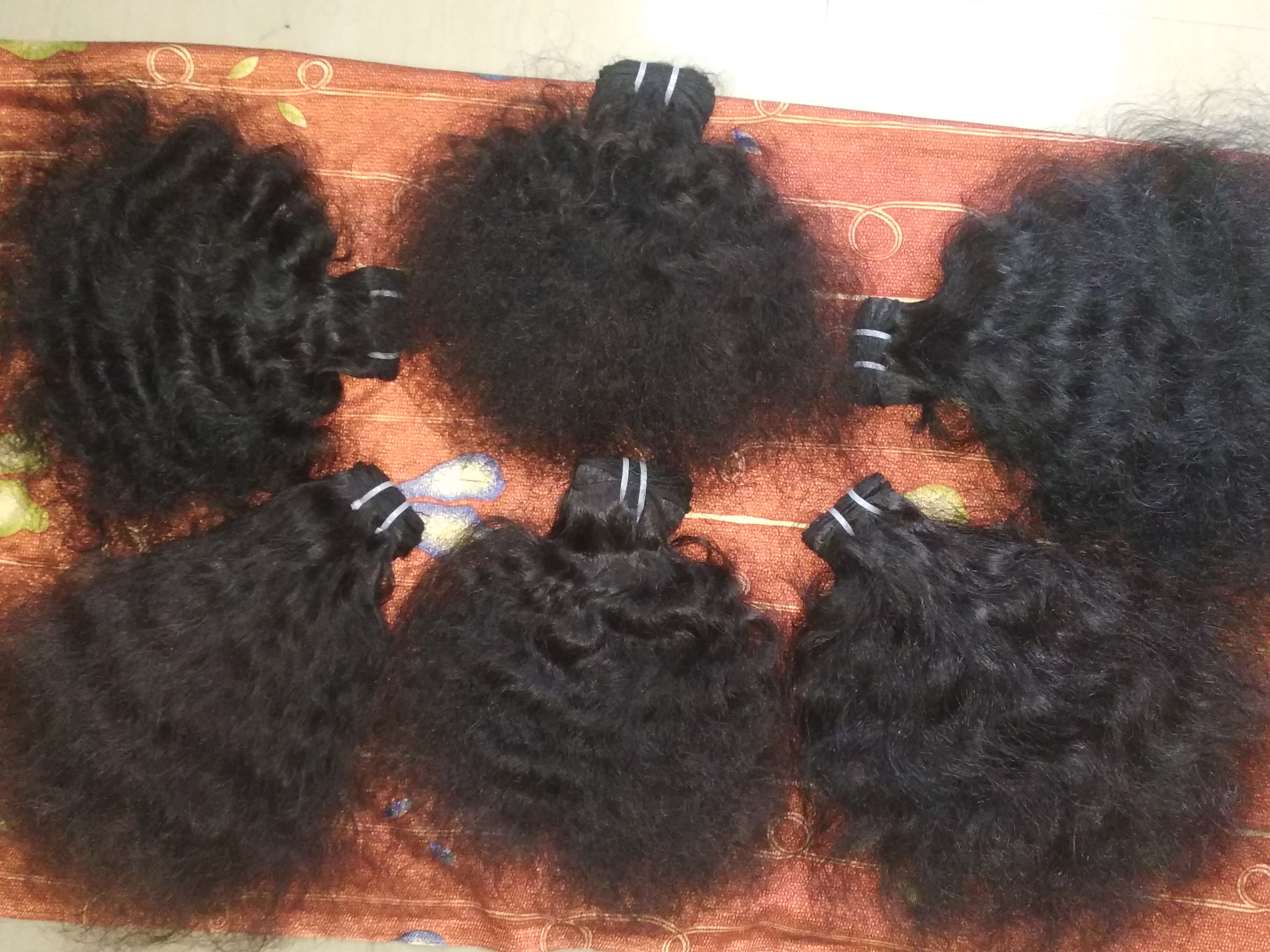 Natural Brown New Collections Raw Indian Curly Virgin Human Hair Extensions