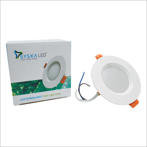 Syska Led Round Downlight - Available In Multiple Sizes, Cool White Light Color | Ideal For Household And Commercial Applications, Electric Power Factor