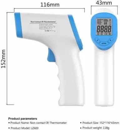 Rk Lz600 Infrared Forehead Temperature Thermometer Gun