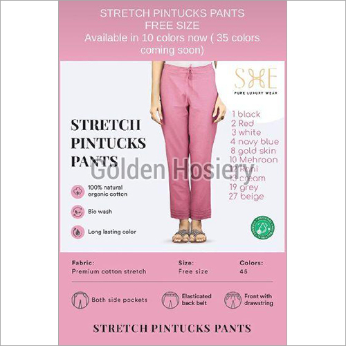 Stretch Pintucks Pants