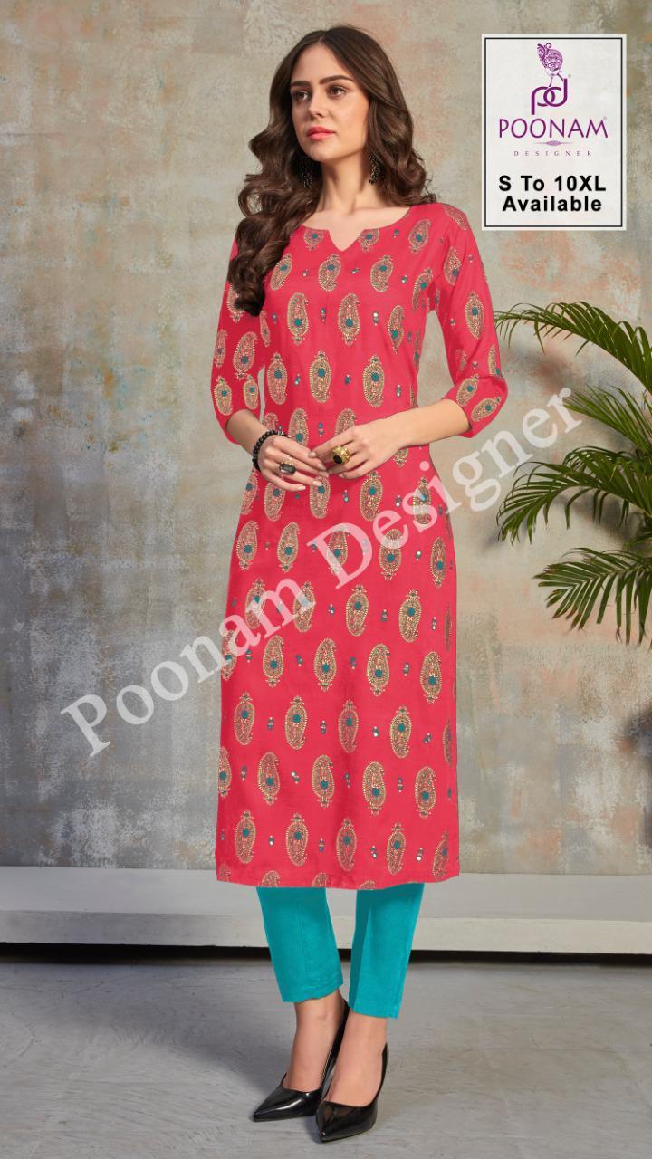 Dry Cleaning Minakari Pure Rayon Foil Print Designer Kurtis Catalogue