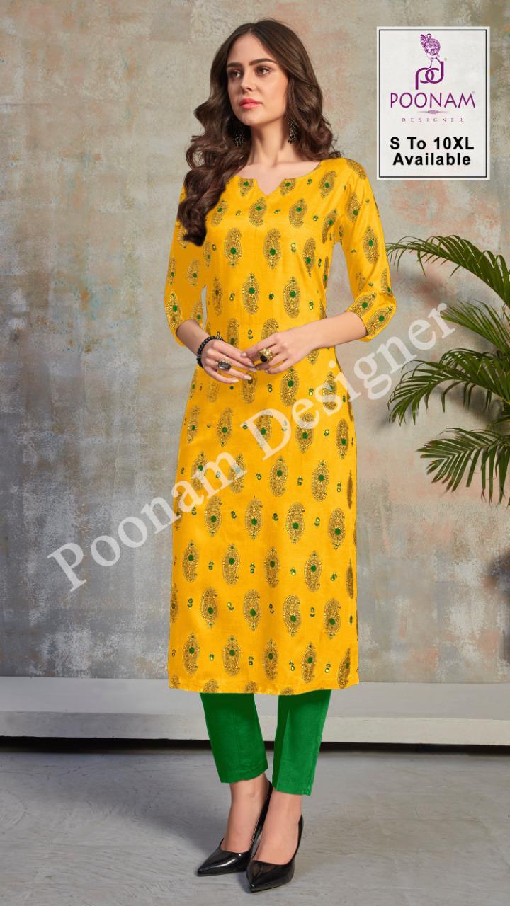 Dry Cleaning Minakari Pure Rayon Foil Print Designer Kurtis Catalogue