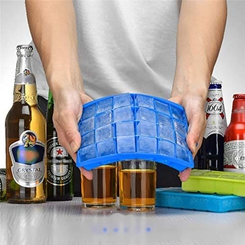 Hot Silicone Ice Cube Tray - 24-Cube Capacity, Flexible and Lightweight Design | Dishwasher Safe, Includes Transparent Detachable Lid, Versatile for Various Ingredients