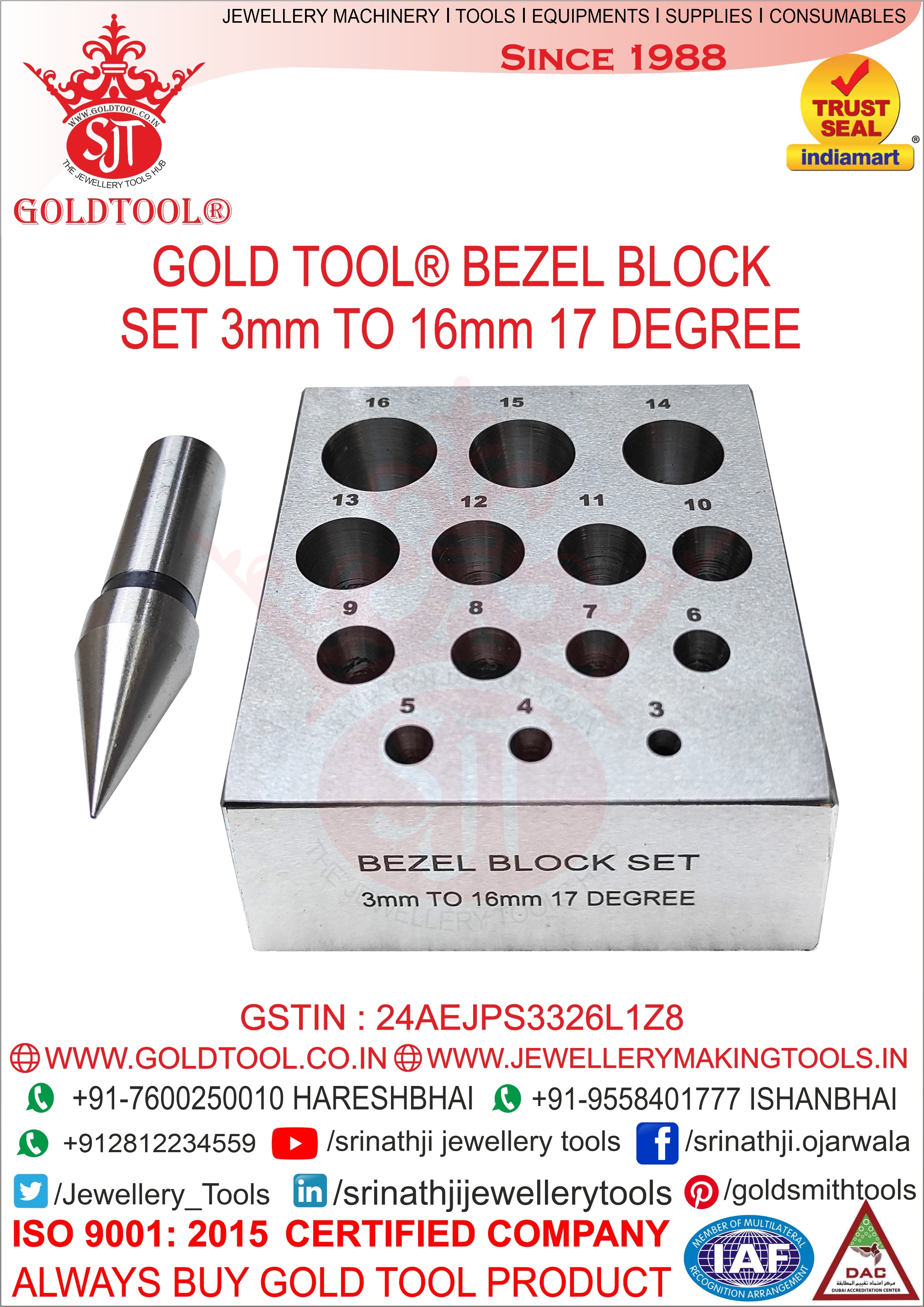 High Efficiency Gold Tool Bezel Block Set