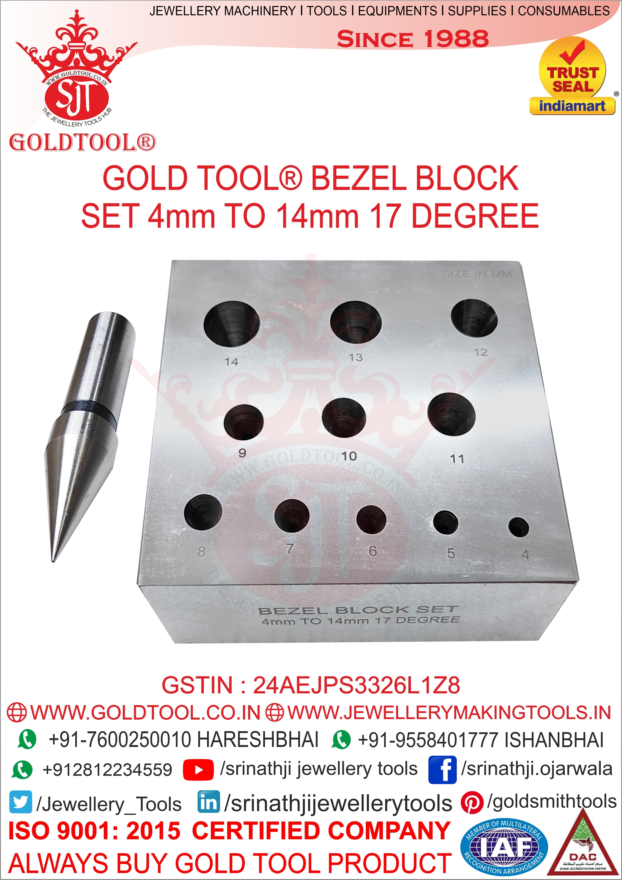 High Efficiency Gold Tool Bezel Block Set