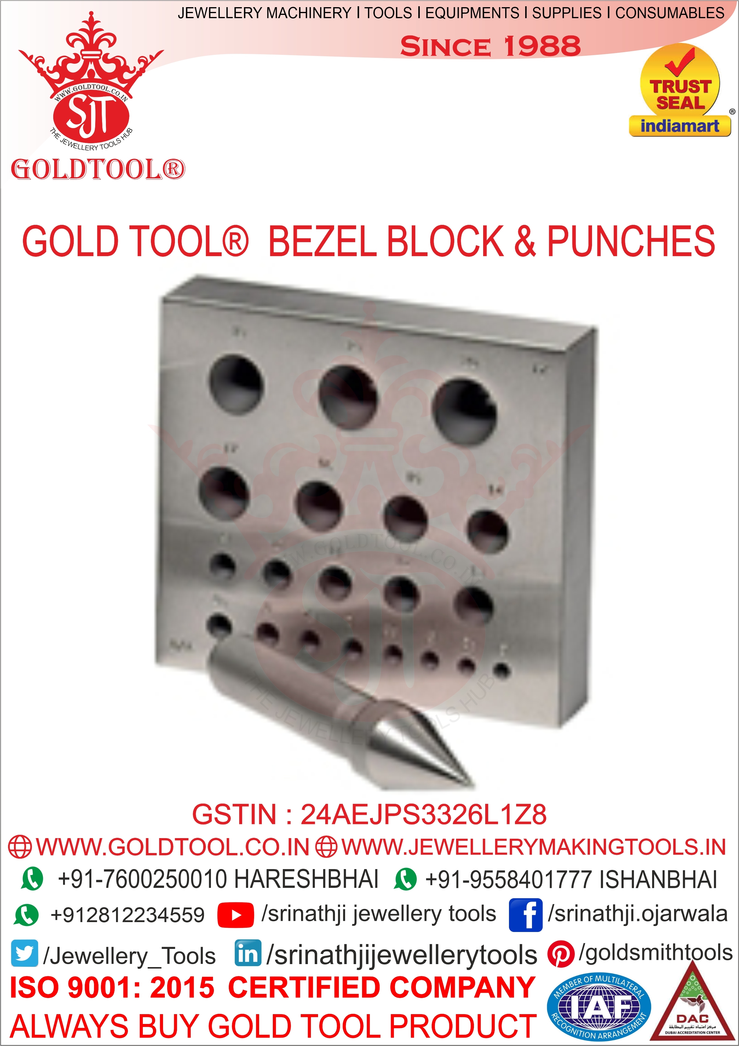 High Efficiency Gold Tool Bezel Block Set