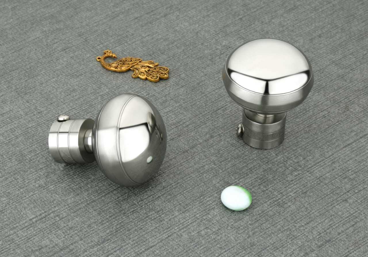 Big Ball Curtain Brackets - Stainless Steel, 2.5 Inch Size, C.p Color | Polished Finish, Durable Steel Construction