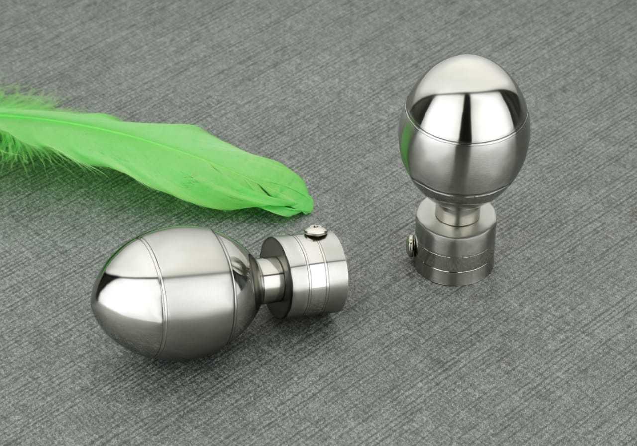 Big Ball Curtain Brackets - Stainless Steel, 2.5 Inch Size, C.p Color | Polished Finish, Durable Steel Construction