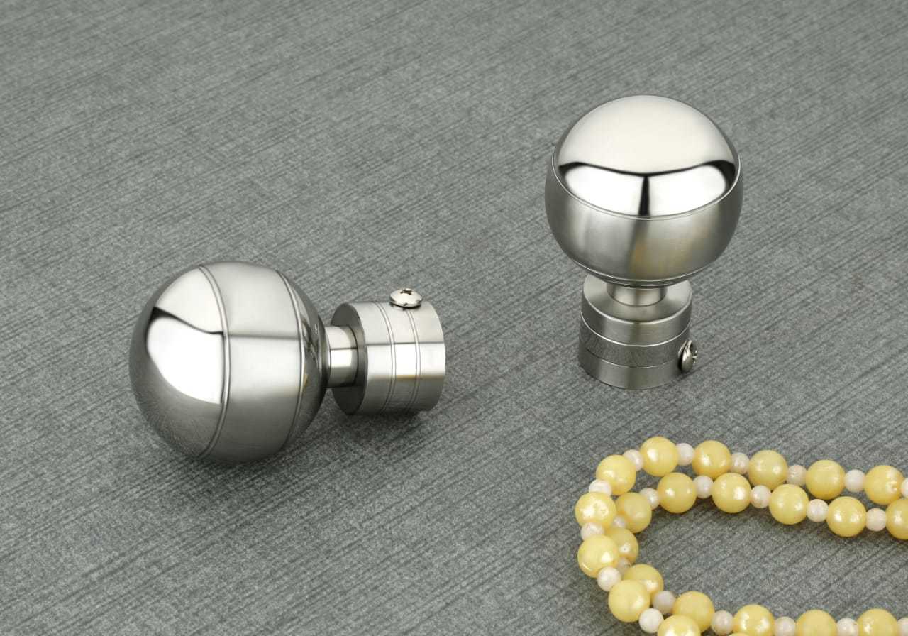Big Ball Curtain Brackets - Stainless Steel, 2.5 Inch Size, C.p Color | Polished Finish, Durable Steel Construction