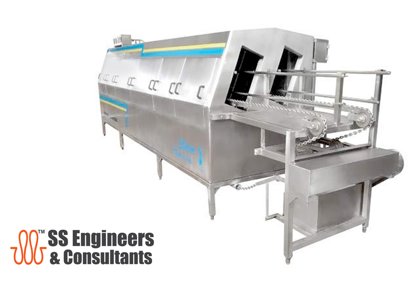 Industrial Crate Washer Machine - Stainless Steel, Automatic Operation, 400-3000 Capacity | Hygienic & Updated Design, Water Cooling System, Plc Control