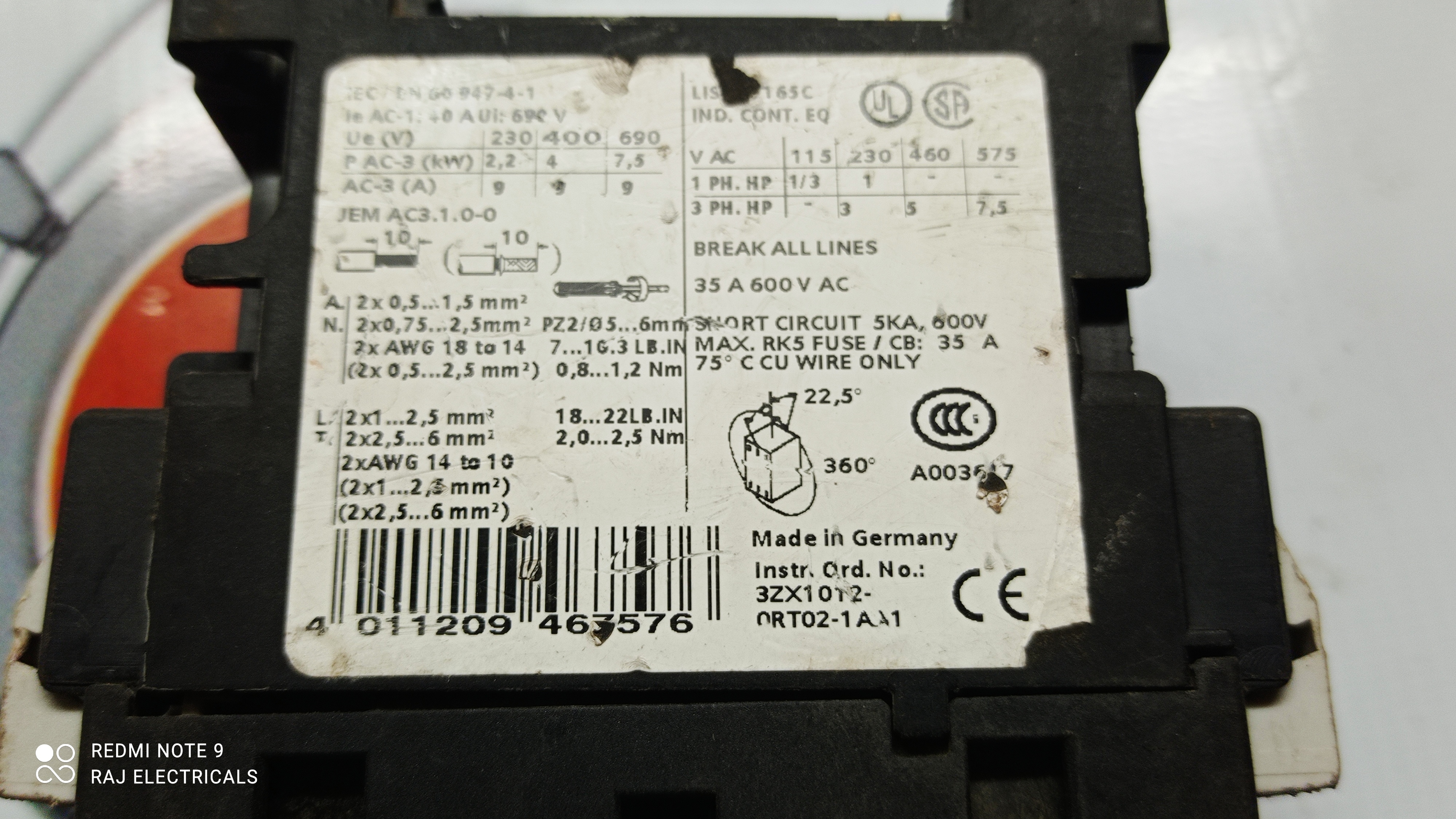 Siemens Contactor - 3rt 1025