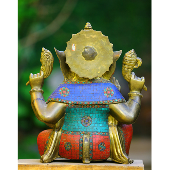 Bronze Stone Work Ganesh