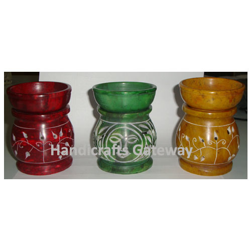 Indian Handmade Colorful Soapstone Aroma Oil Burner