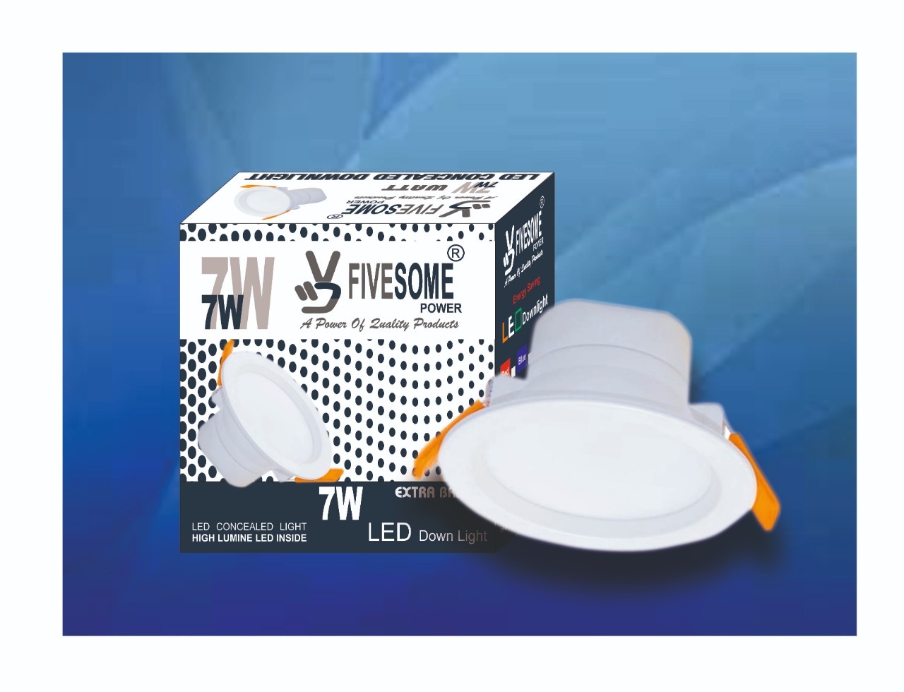 Electric Led Downlight - Aluminum & Polycarbonate Round Design, 7w Power, Cool White 6500k | 1 Year Warranty, Suitable For Industrial & Commercial Use