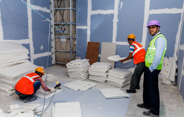 Acoustic Wadding - Polyester Acoustic Panels, 10-18mm Thickness, 15m Length, 1.2m Width, White Color | Lightweight, Moisture-resistant, Sound-absorbing, Fire Resistant