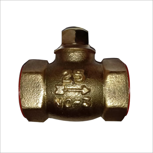 Gun Metal Horizontal Check Valve - Brass, 3 Inch, Copper Color, Polished Finish | Ideal for Plumbing Applications, Box Packaging