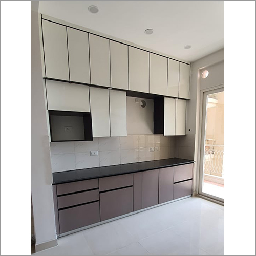 Straight Modular Kitchen - Plywood & Granite With Customizable Dimensions | High-quality Hardware, Multiple Finishes, Easy To Clean & Maintain