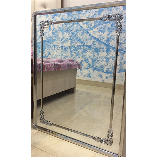 Rectangular Stainless Steel Designer Double Frame Wall Mirror