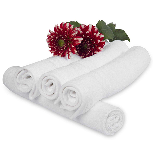 White Hand Towel Set - Cotton, 14x20 cm, White Color | Elegant Plain Design for Home and Office Washrooms