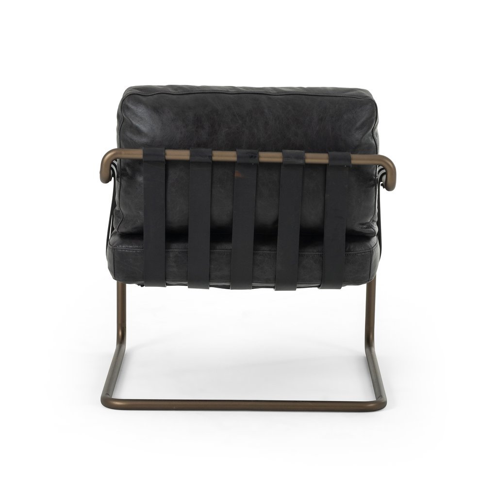Leather Chair - Leather And Steel, 30x30x30 Inches, Black | Versatile Seating For Residential Or Office Use, 1 Year Warranty