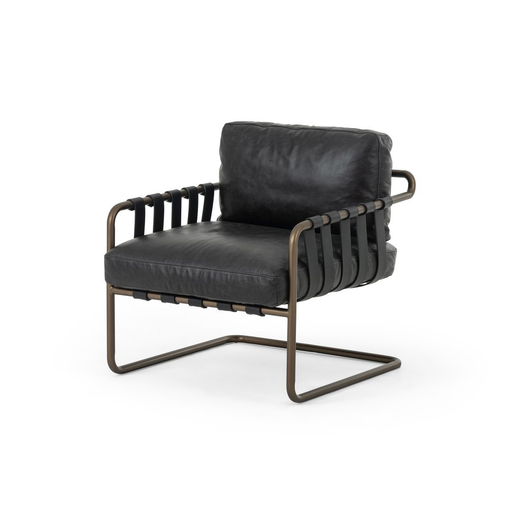 Leather Chair - Leather And Steel, 30x30x30 Inches, Black | Versatile Seating For Residential Or Office Use, 1 Year Warranty