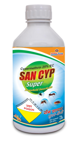 Cypermethrin 25% EC - 97% Purity, Effective Insecticide for Agriculture and Pest Control, Quick and Long-Lasting Action, Contact and Stomach Poison Modes